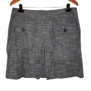 Sandro skirt size 14 cotton gray pleated front pockets